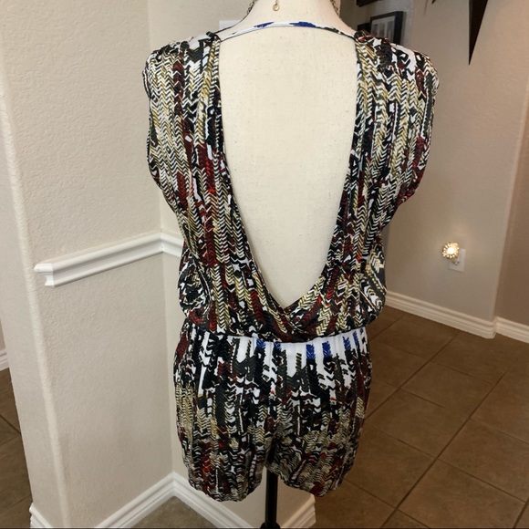 Daniel Rainn multi colored abstract print romper. - Picture 9 of 16